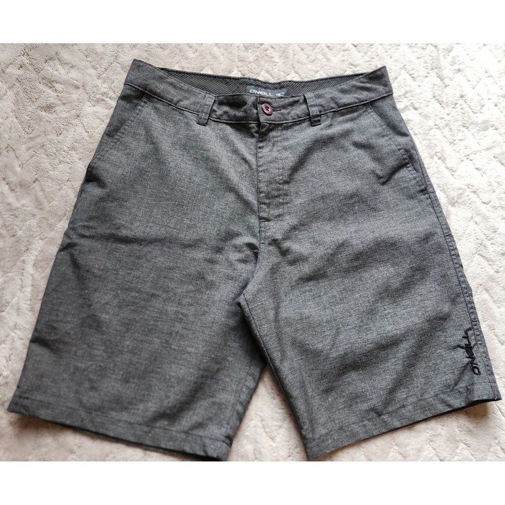 ONeill Mens 32 Gray Heathered Walk Shorts Surf Casual Logo